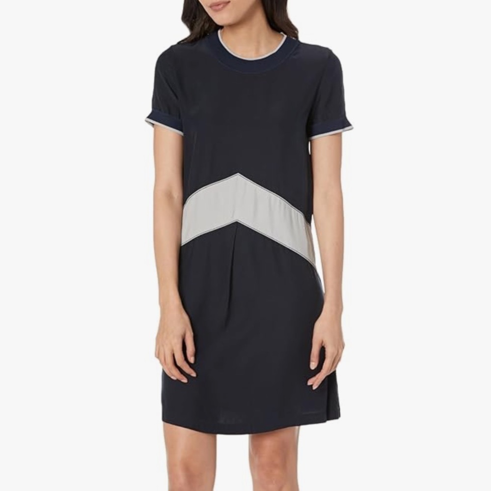 RAG & BONE Hannah Chevron Stripe Silk Shift Dress